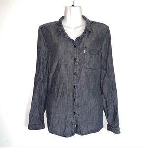 Levi’s Black Distressed Denim Button Up